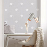 White Stars on Grey Wallpaper - Kids Haven